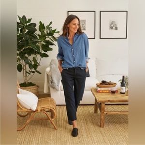 NEW FRANK & EILEEN Wicklow Twill Pant The Italian Chino Black Size 0